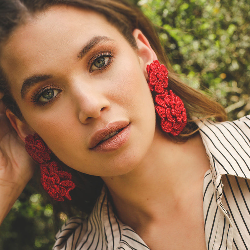 Latin American Jewelry. Tina Botero Red Earrings