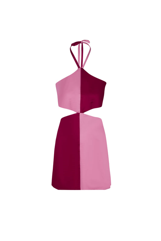 Fenix Dress - Wine and Pink