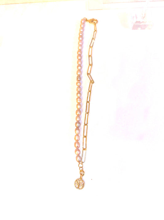 Rose Pink Link Necklace