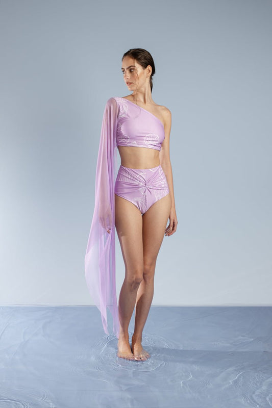 Dance de Venus Bikini Bottom | Ivory & Lilac - YSSLA