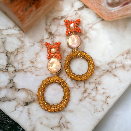 Dangle Hoop Earring Naranja - YSSLA