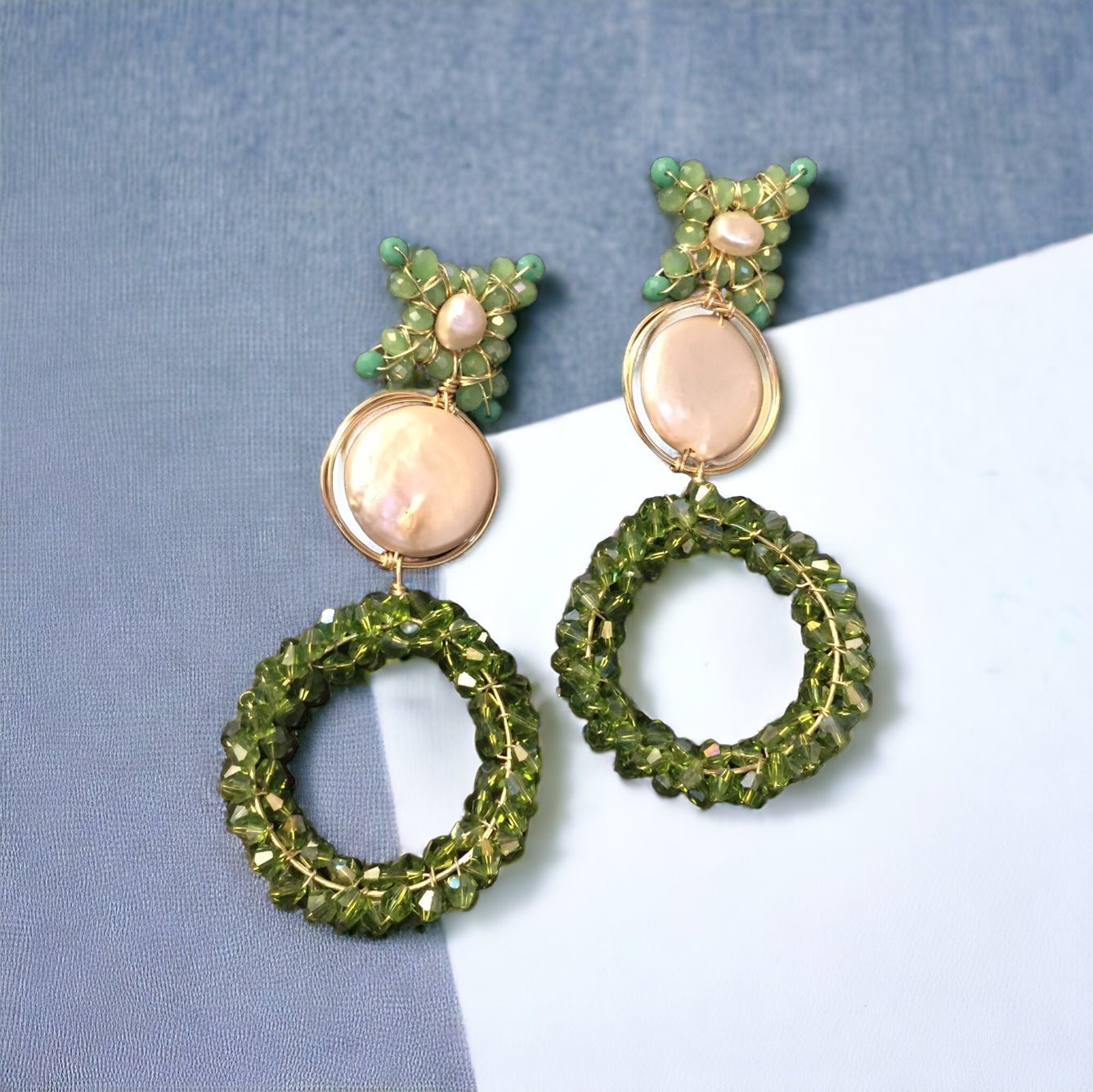 Dangle Hoop Earring Verde - YSSLA