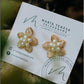 Gold Flower Stud Earrings with Pearls - YSSLA