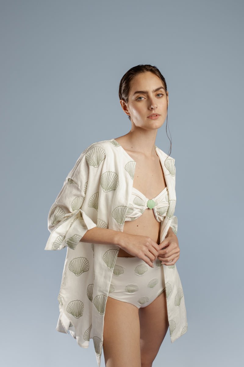 Marejada Shirt | Ivory & Jade - YSSLA