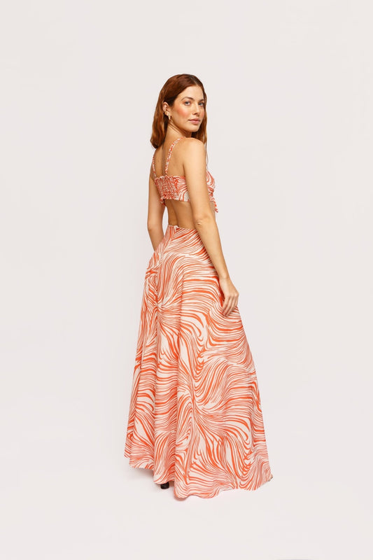 Sintra Dress - Orange Print - YSSLA