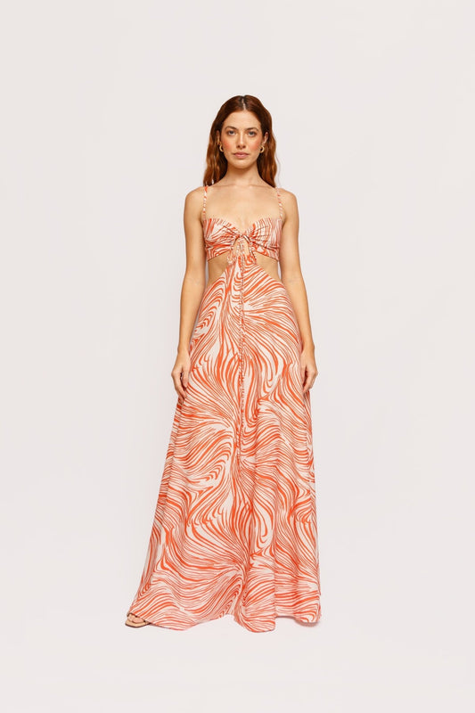 Sintra Dress - Orange Print - YSSLA