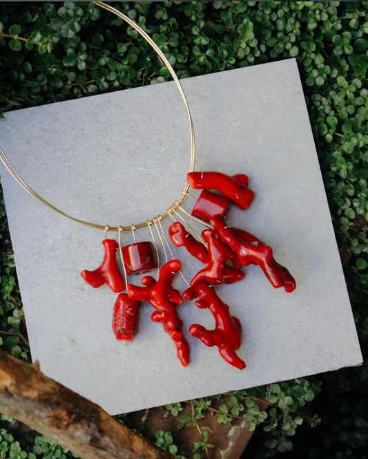 Statement Red Coral Necklace - YSSLA