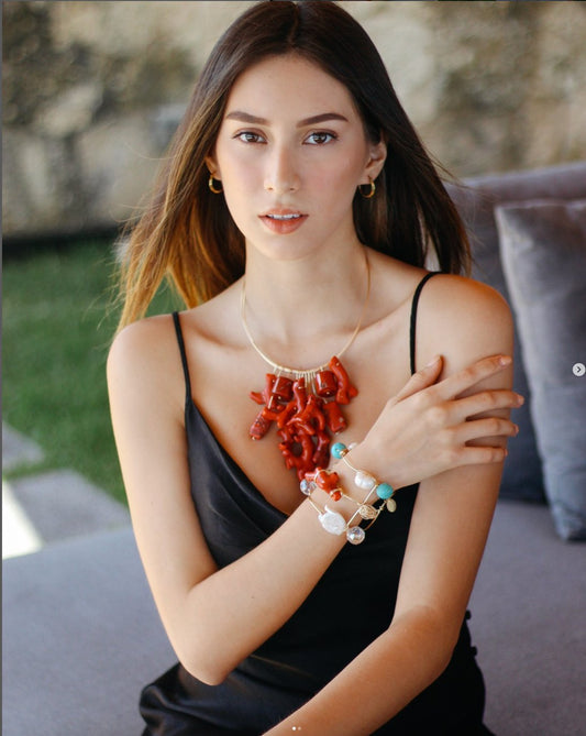 Statement Red Coral Necklace - YSSLA